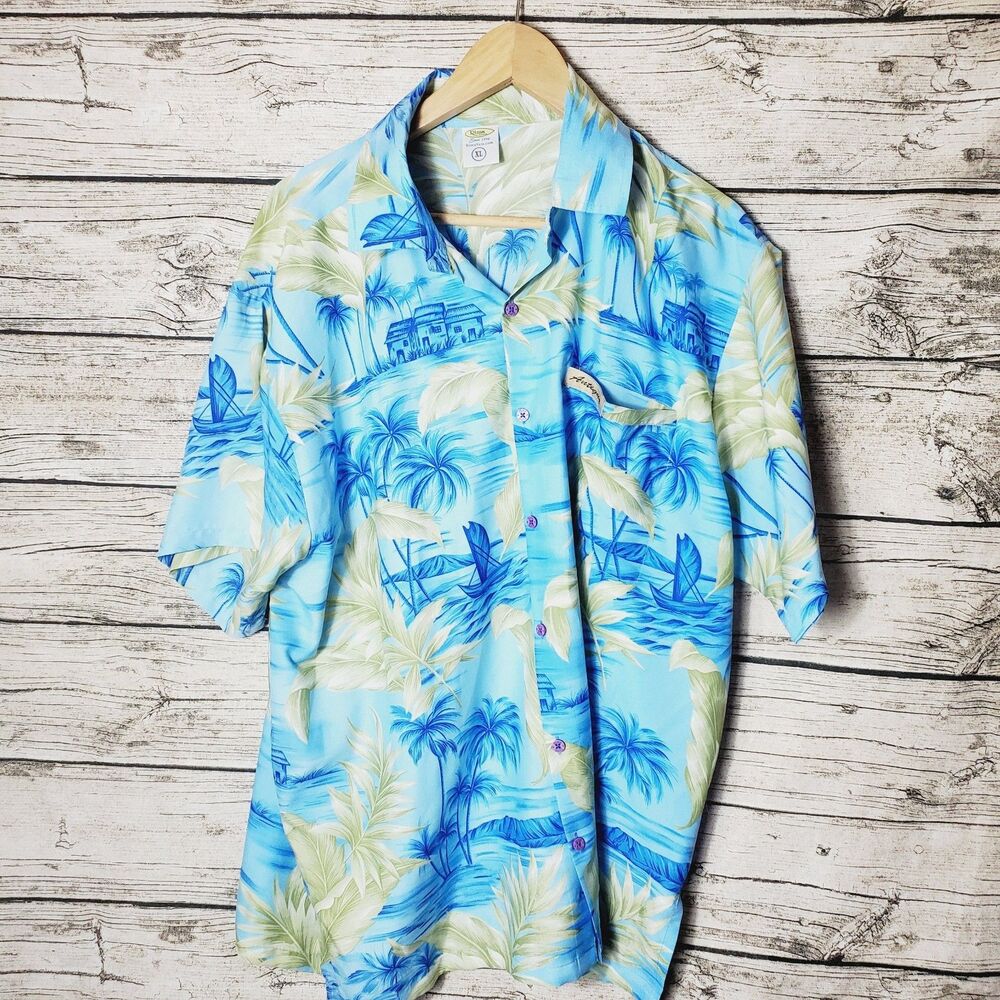 Rima Hawaiian Short Sleeve Button Down Shirt Size XL